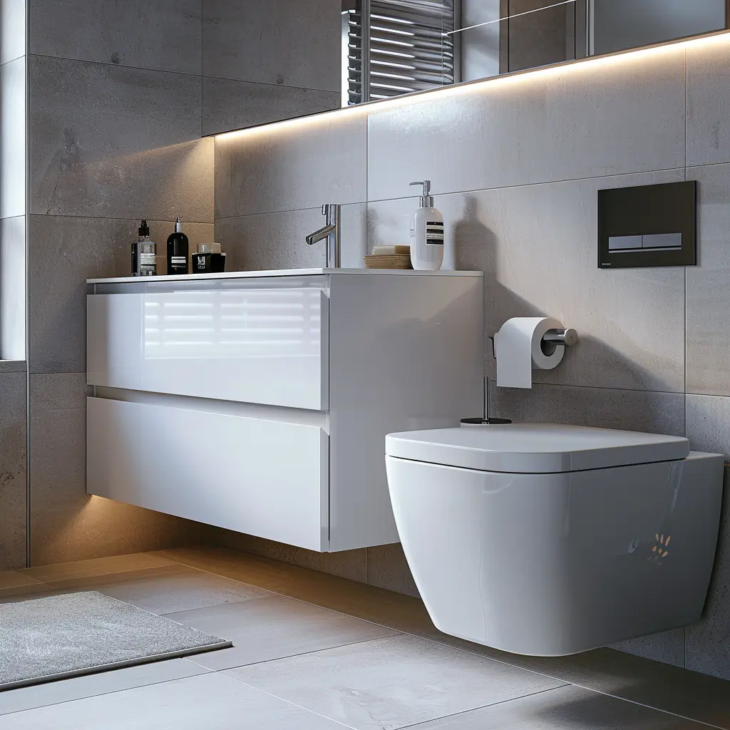 cambio de bañera aseo con inodoro y mueble de baño